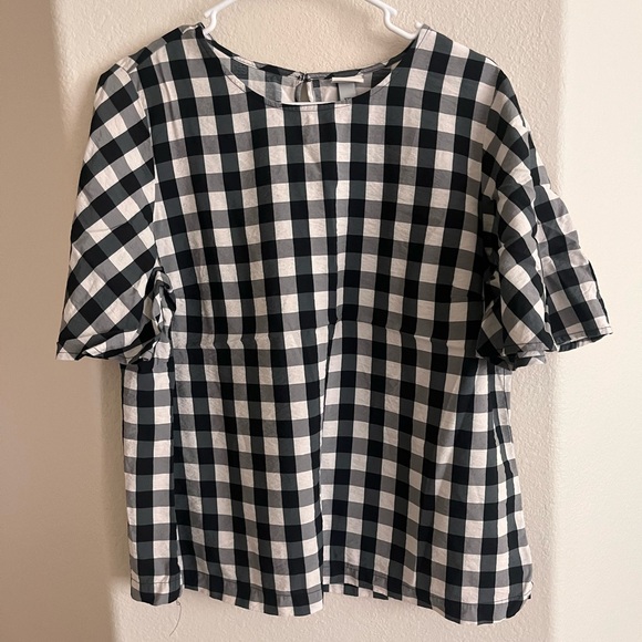 A NEW DAY Black and White Gingham Short Sleeve Blouse Women’s XXL - Picture 2 of 9